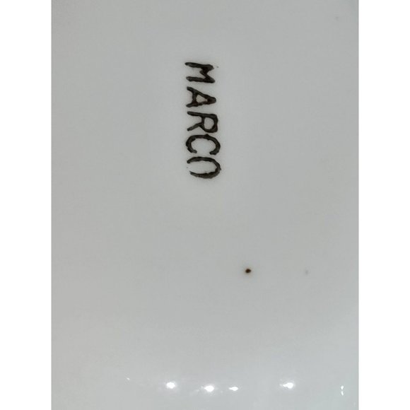 Marco Japan Divided Dish Porcelain Candy Trinkets Roses Scalloped Gold Trim Vtg - Picture 10 of 10